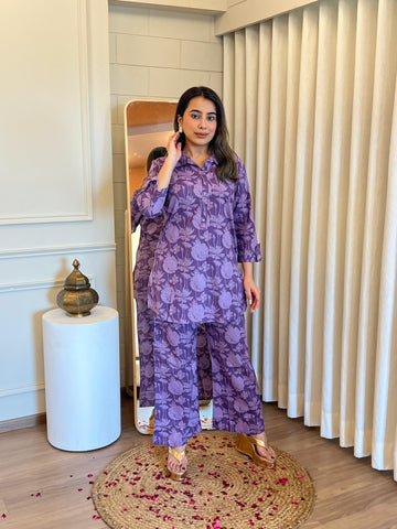 Stylish Purple Cord Set for Women – Lightweight, Soft & Effortlessly Trendy