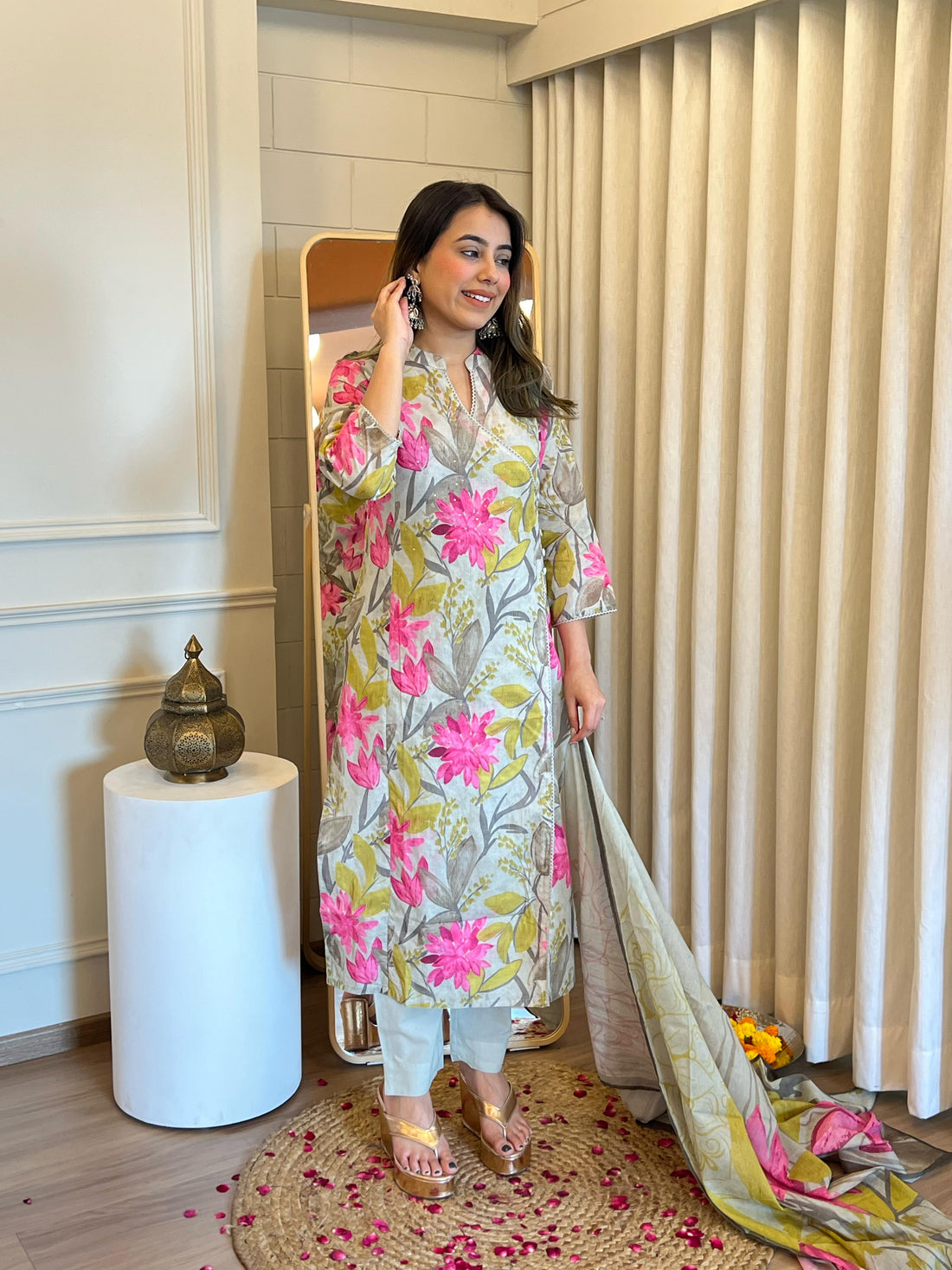 Beautiful Beige Dupatta Set for Women – Designer Anarkali, Palazzo & Straight Suit Styles