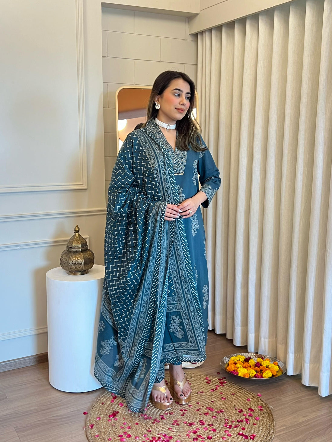 Beautiful Blue Dupatta Set for Women – Cotton, Silk & Georgette Suit Designs for All Occasions