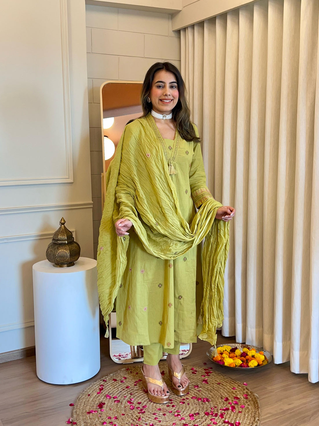 Latest Light Green Dupatta Set for Women – Stylish & Comfortable Traditional Suit for Party Wear
