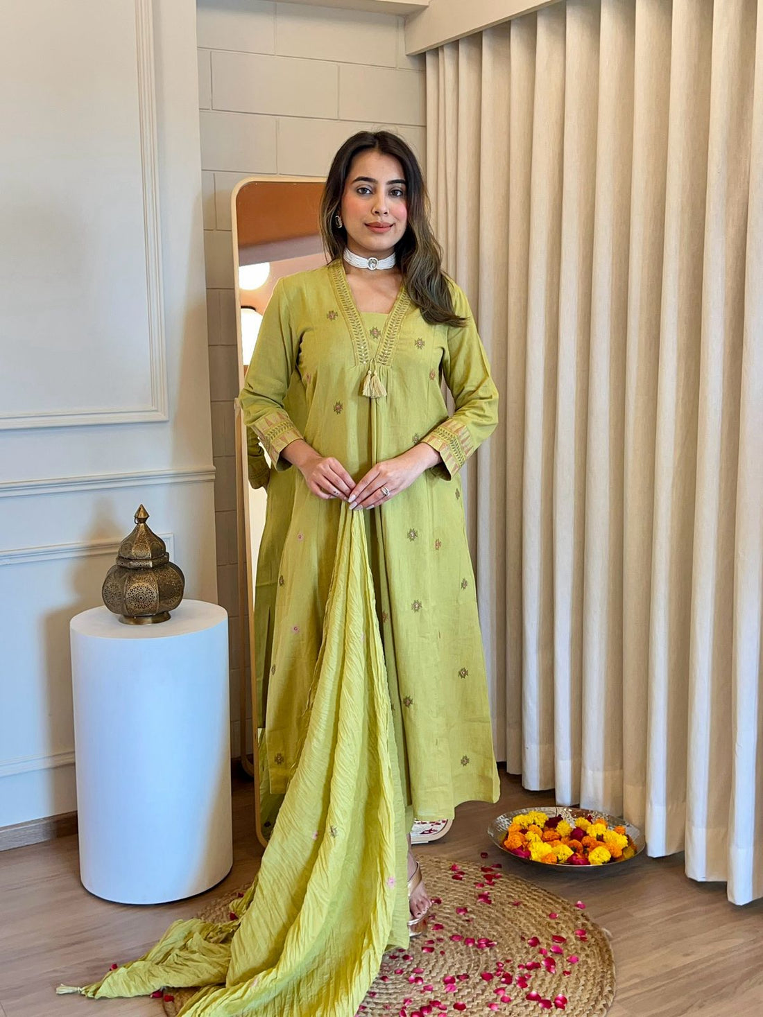 Latest Light Green Dupatta Set for Women – Stylish & Comfortable Traditional Suit for Party Wear