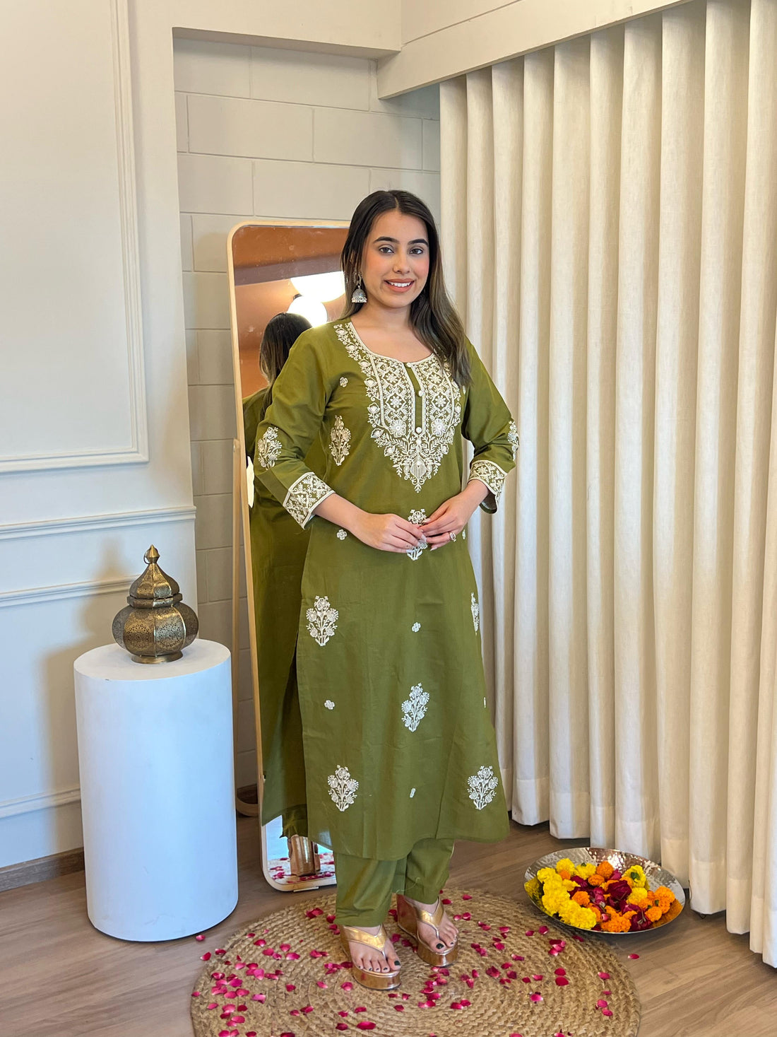 Green Dupatta Set for Women – Heavy Embroidered & Simple Daily Wear Suit Collection