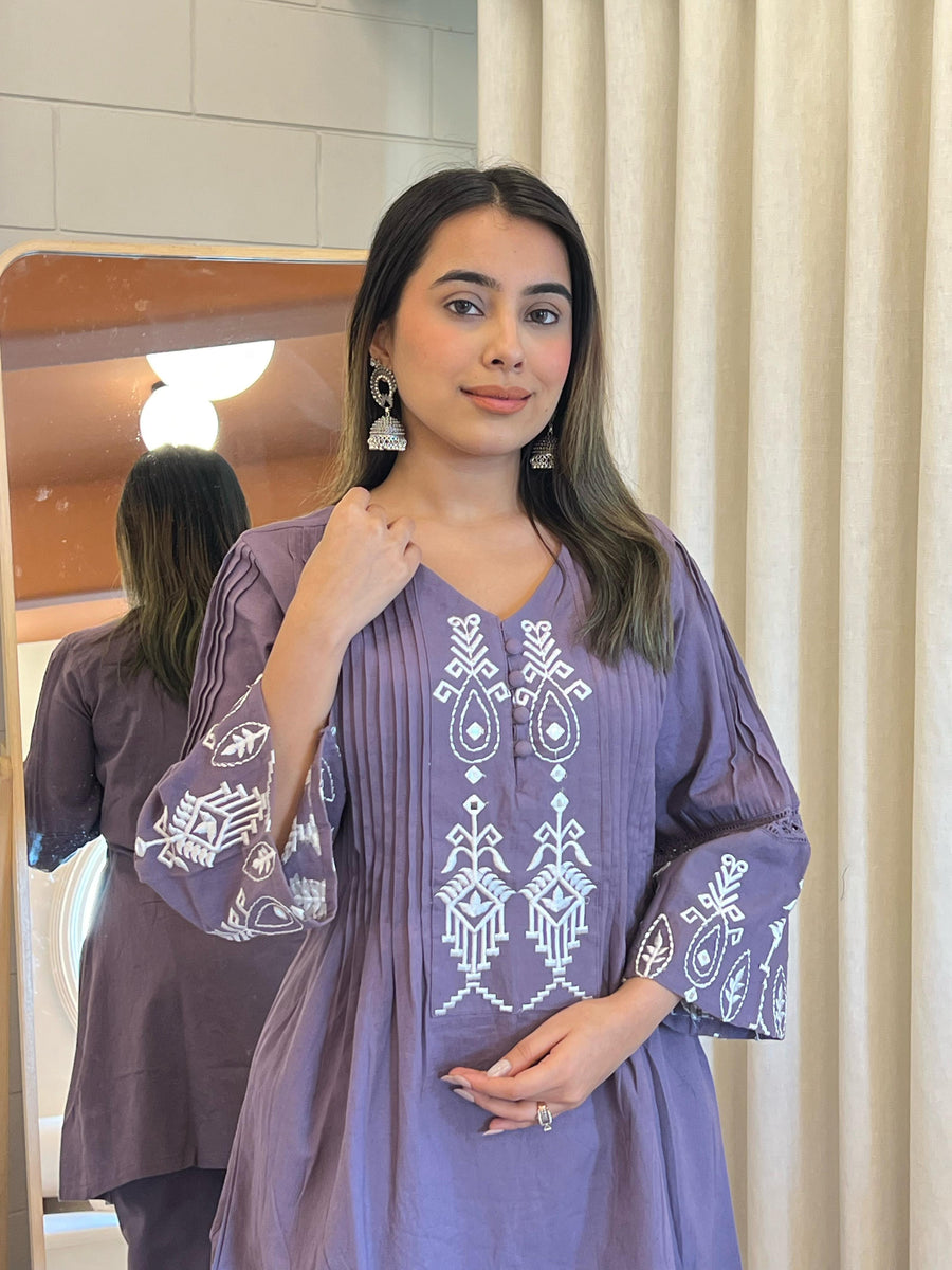 Latest Purple Pant Set for Women – Chic and Elegant Western Wear for Casual & Office Looks