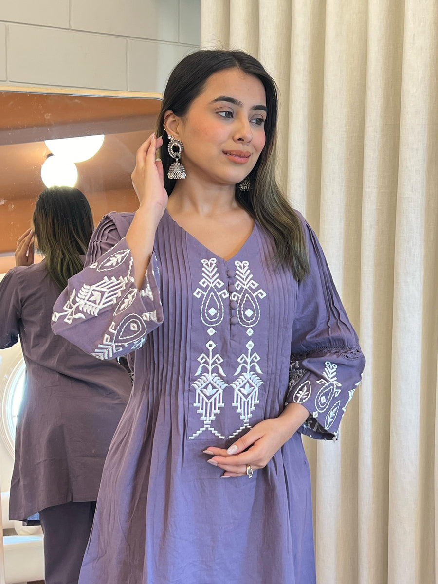 Latest Purple Pant Set for Women – Chic and Elegant Western Wear for Casual & Office Looks