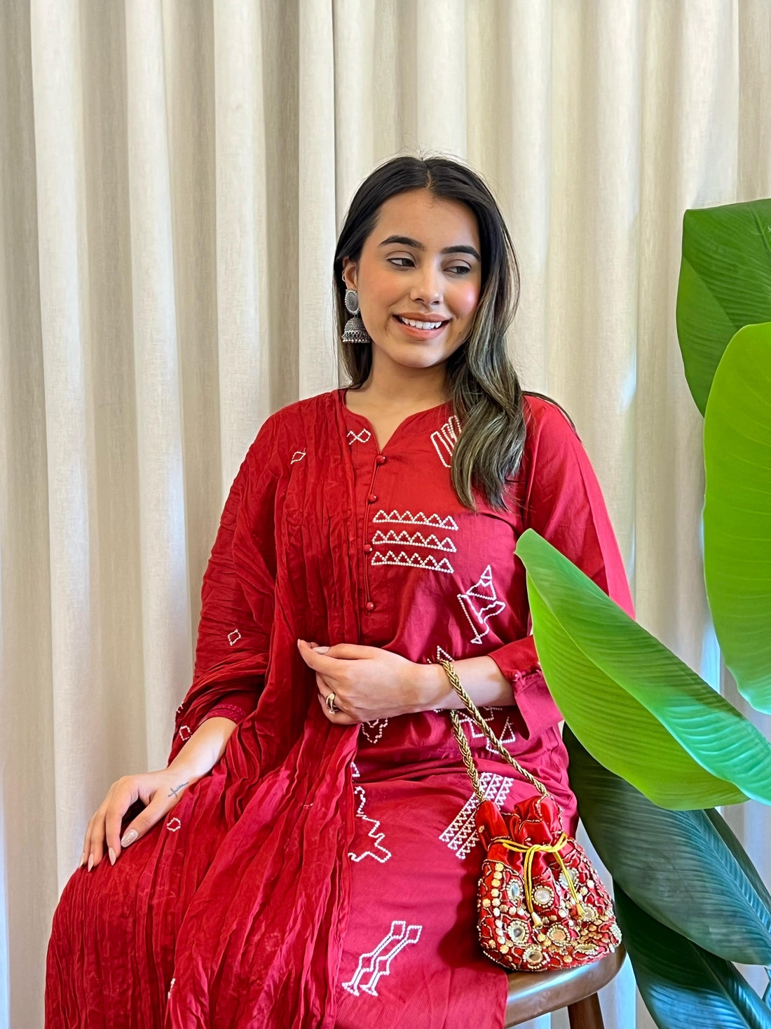 Trendy Red Dupatta Set for Women – Embroidered & Printed Suit Styles Online