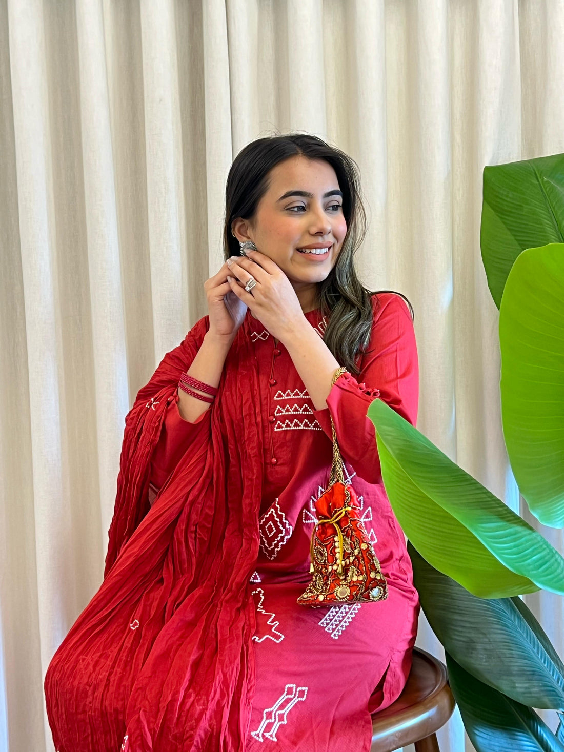 Trendy Red Dupatta Set for Women – Embroidered & Printed Suit Styles Online