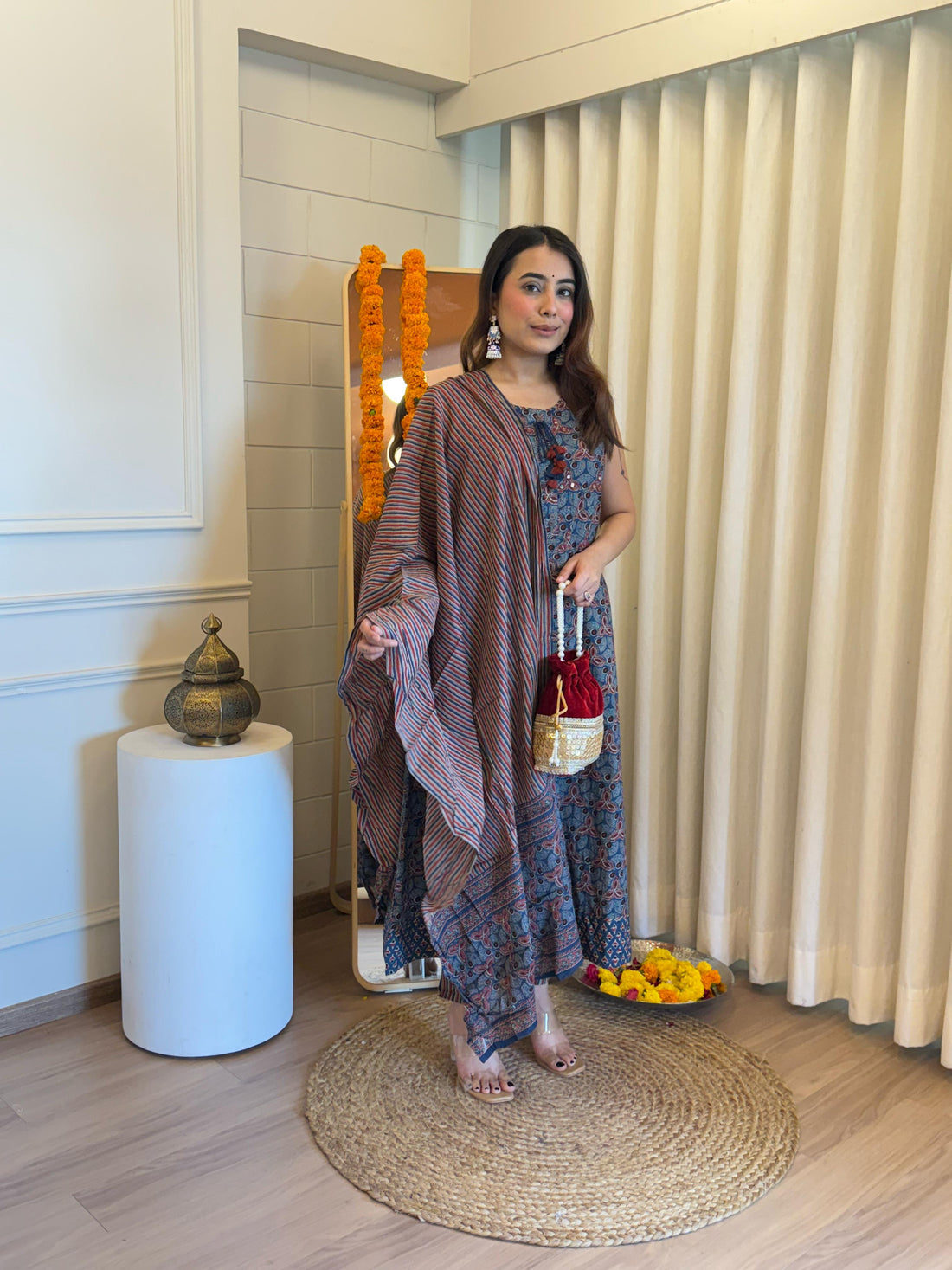 Latest Designer Gray Dupatta Set for Women – Perfect for Festive and Party Wear