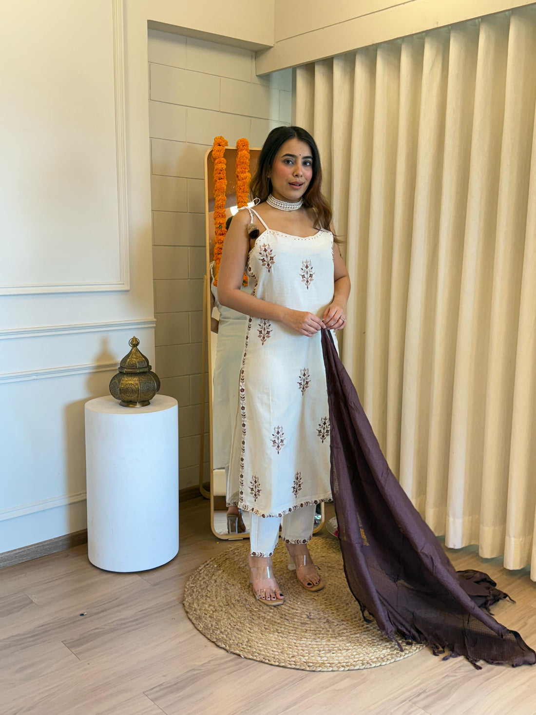 Premium White Dupatta Set for Women – Traditional Look with a Modern Twist