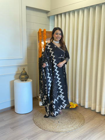 Latest Designer Black Dupatta Set for Women – Perfect for Festive and Party Wear