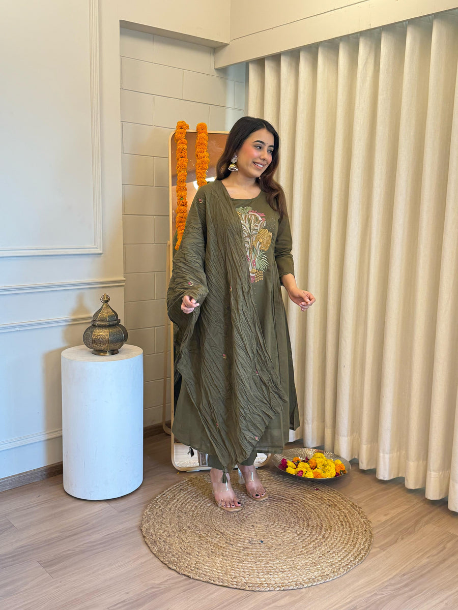 Elegant Brown Dupatta Set for Women – A Perfect Blend of Tradition and Modern Style