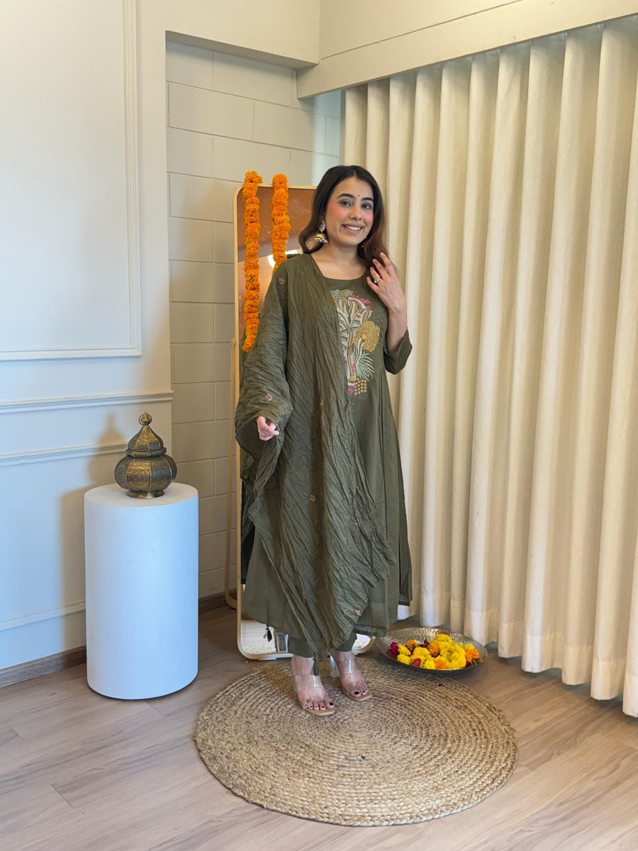 Elegant Brown Dupatta Set for Women – A Perfect Blend of Tradition and Modern Style