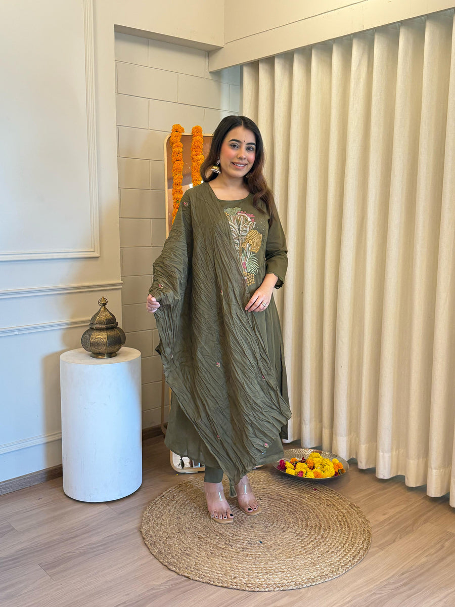 Elegant Brown Dupatta Set for Women – A Perfect Blend of Tradition and Modern Style