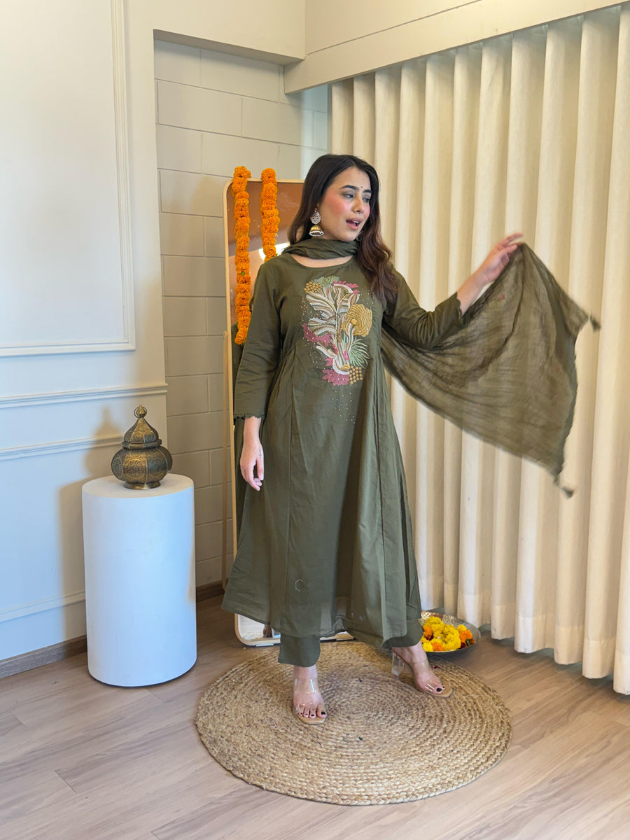 Elegant Brown Dupatta Set for Women – A Perfect Blend of Tradition and Modern Style