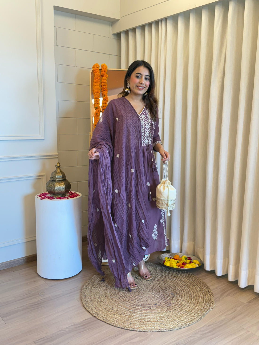Traditional Purple Dupatta Set for Women – A Blend of Comfort and Style for Every Occasion