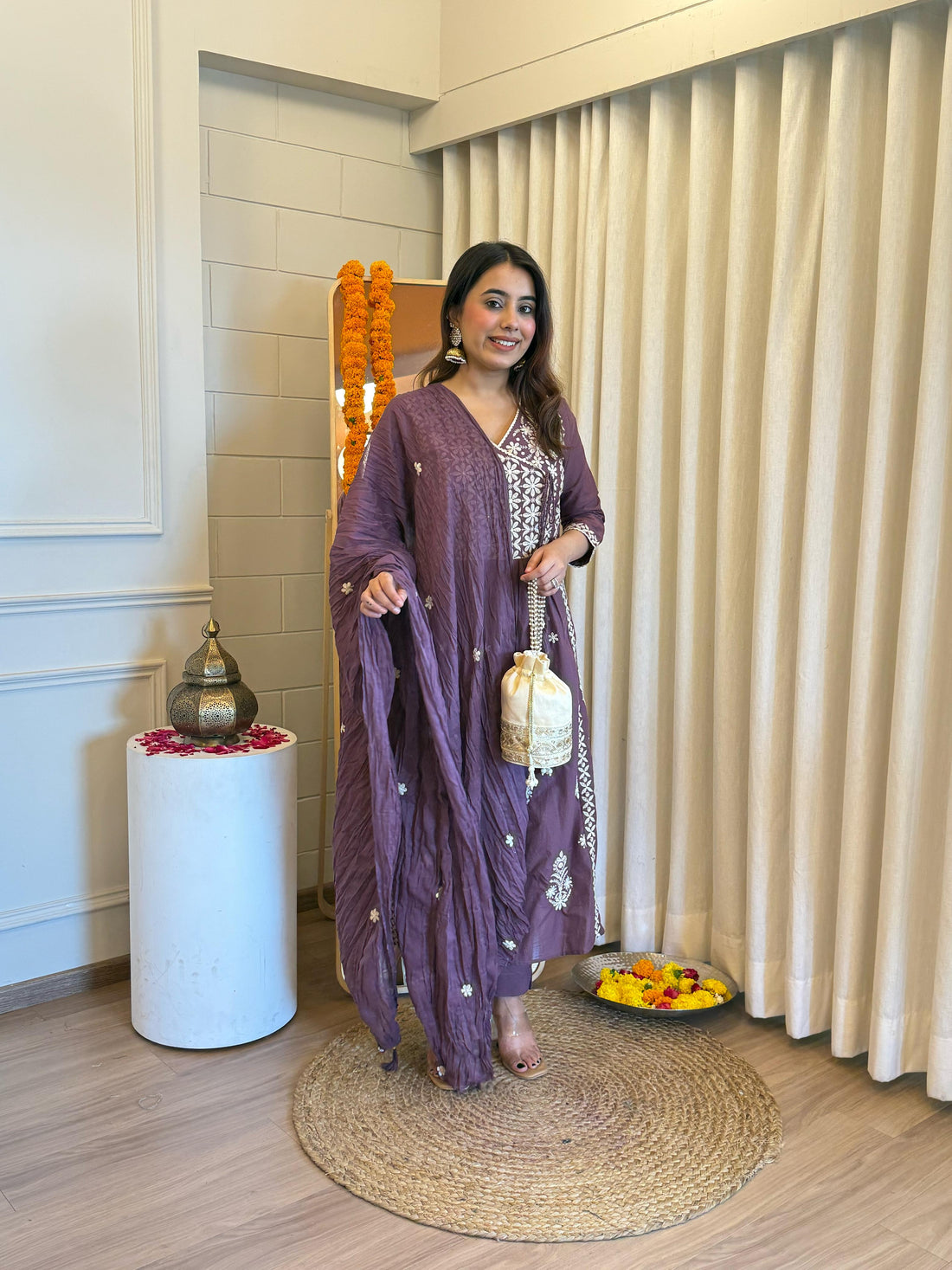 Traditional Purple Dupatta Set for Women – A Blend of Comfort and Style for Every Occasion