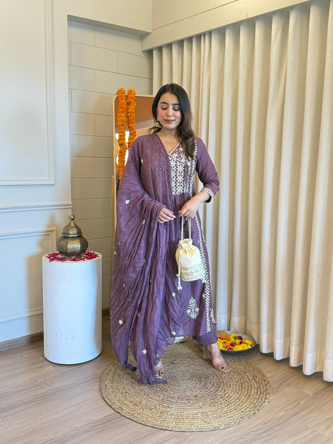 Traditional Purple Dupatta Set for Women – A Blend of Comfort and Style for Every Occasion