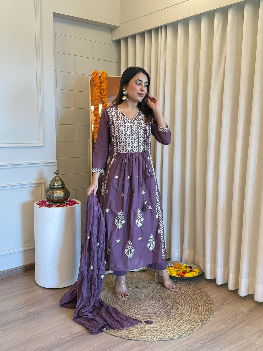 Traditional Purple Dupatta Set for Women – A Blend of Comfort and Style for Every Occasion