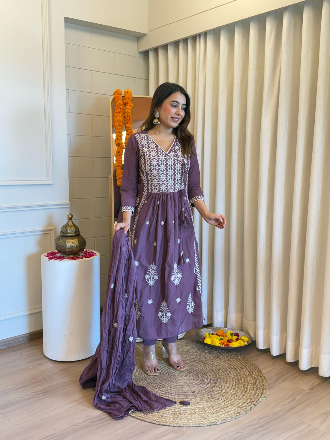 Traditional Purple Dupatta Set for Women – A Blend of Comfort and Style for Every Occasion