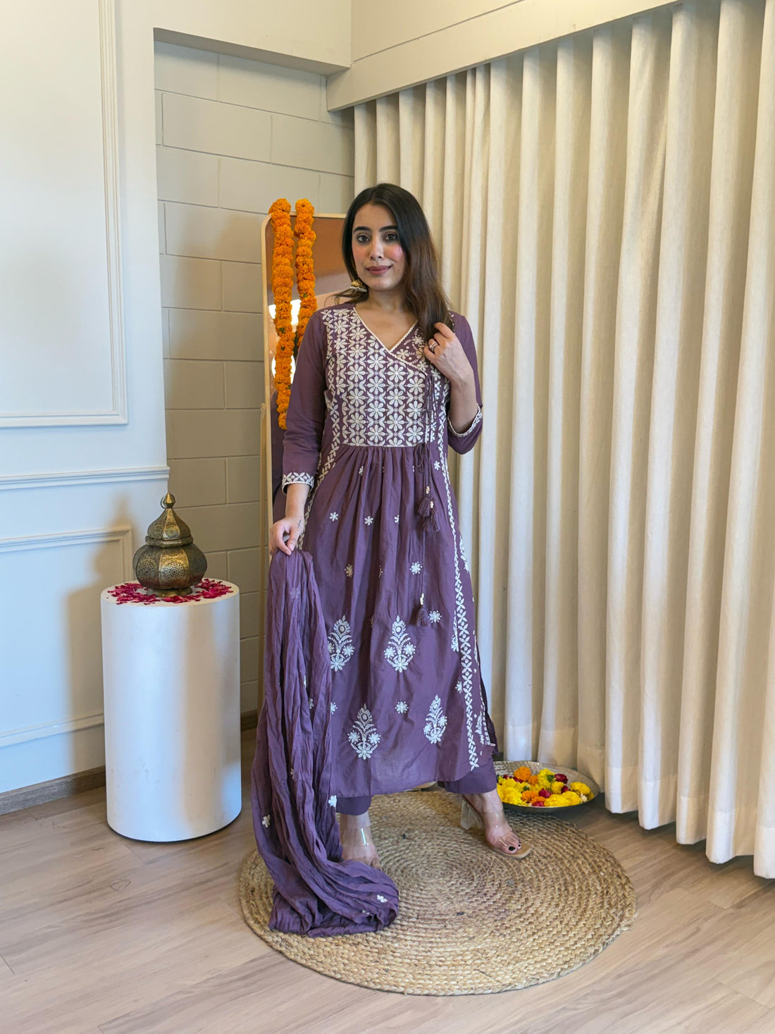 Traditional Purple Dupatta Set for Women – A Blend of Comfort and Style for Every Occasion