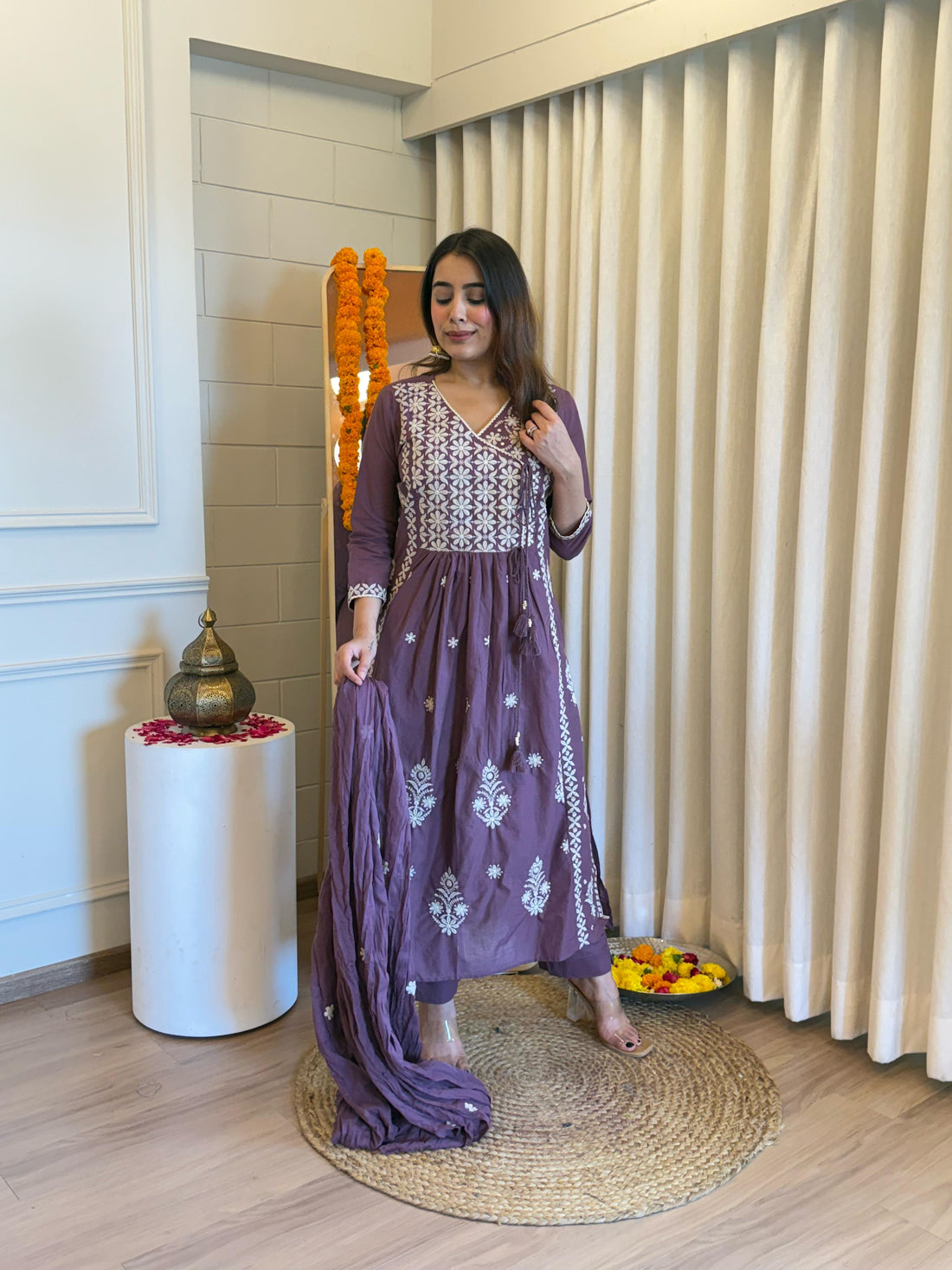 Traditional Purple Dupatta Set for Women – A Blend of Comfort and Style for Every Occasion