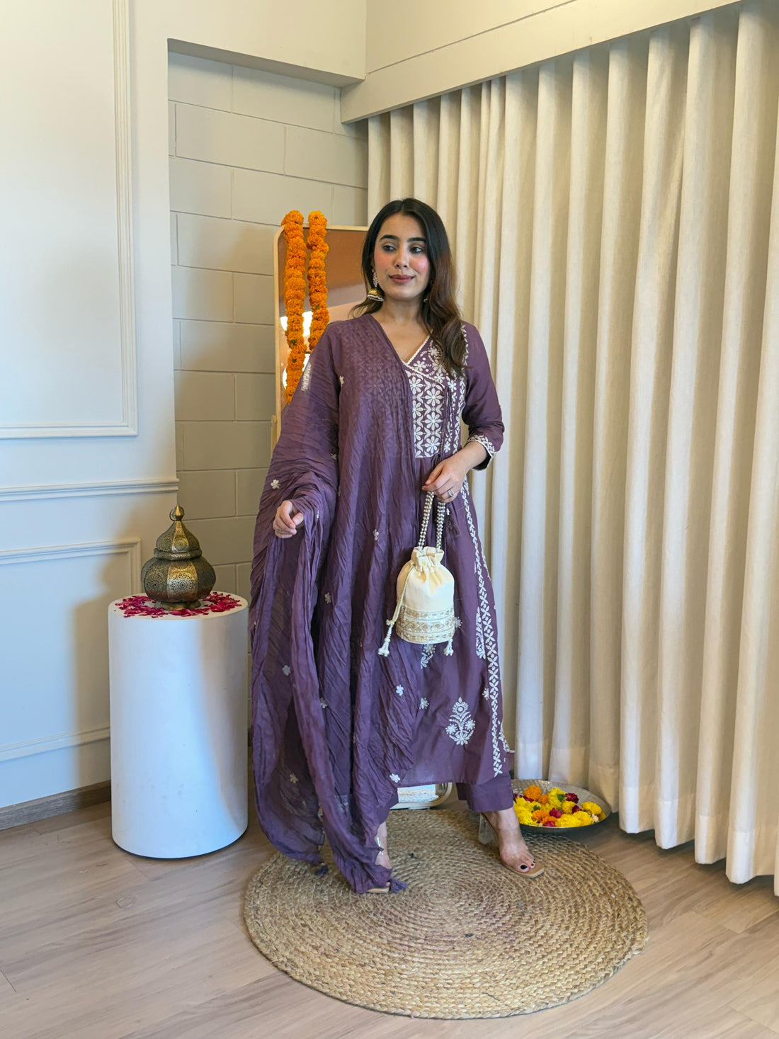 Traditional Purple Dupatta Set for Women – A Blend of Comfort and Style for Every Occasion