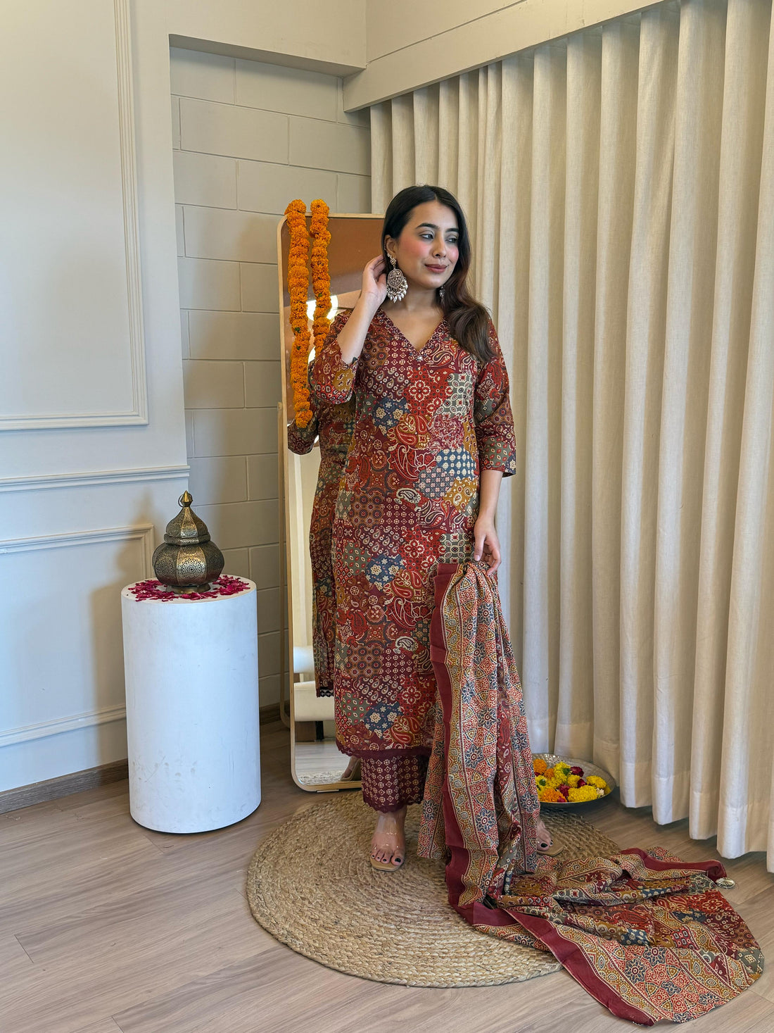 Premium Brown Pair Dupatta Set for Women – Perfect for Party, Office & Everyday Wear