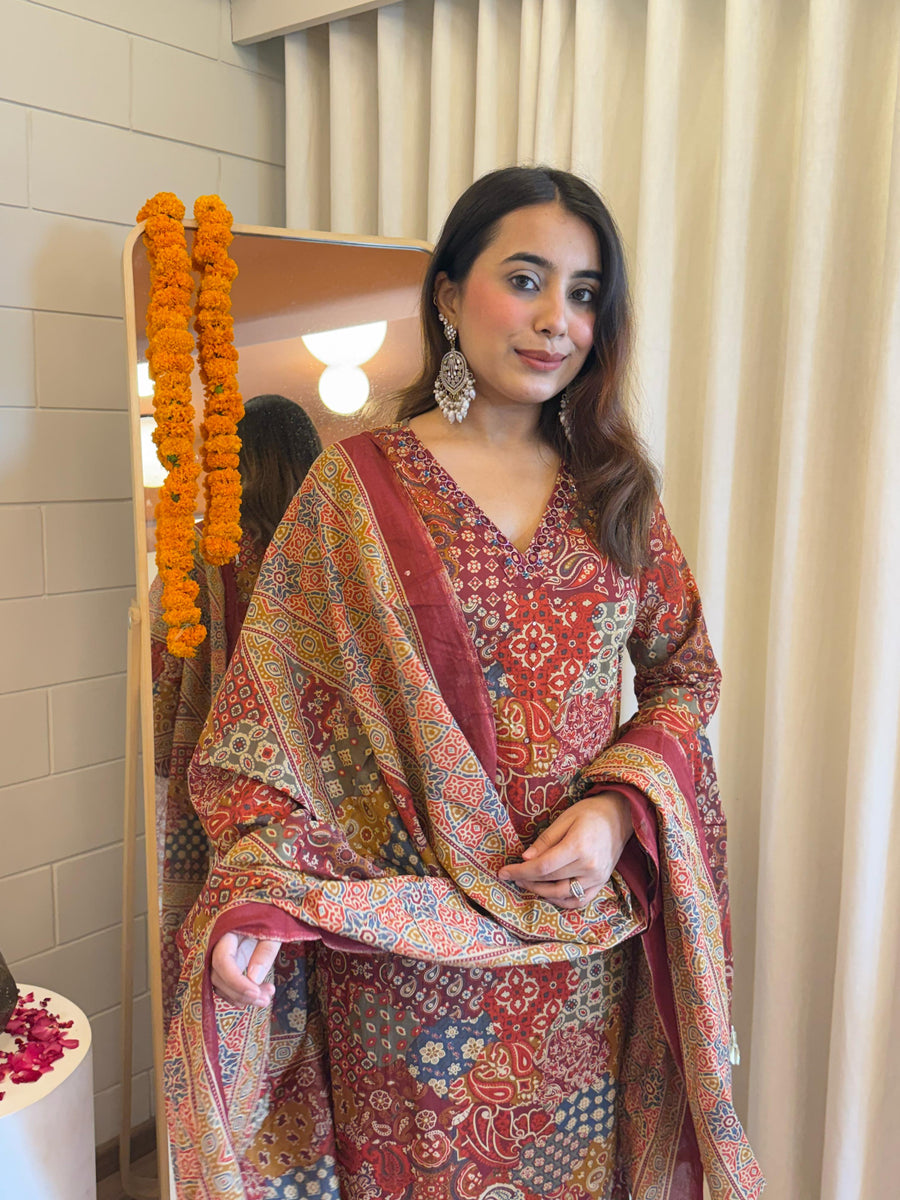Premium Brown Pair Dupatta Set for Women – Perfect for Party, Office & Everyday Wear