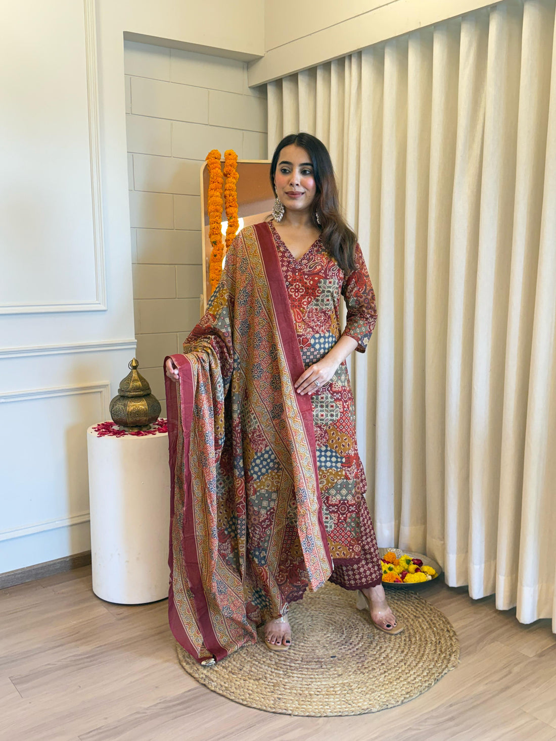 Premium Brown Pair Dupatta Set for Women – Perfect for Party, Office & Everyday Wear