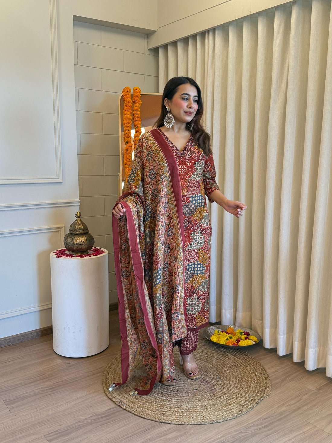 Premium Brown Pair Dupatta Set for Women – Perfect for Party, Office & Everyday Wear