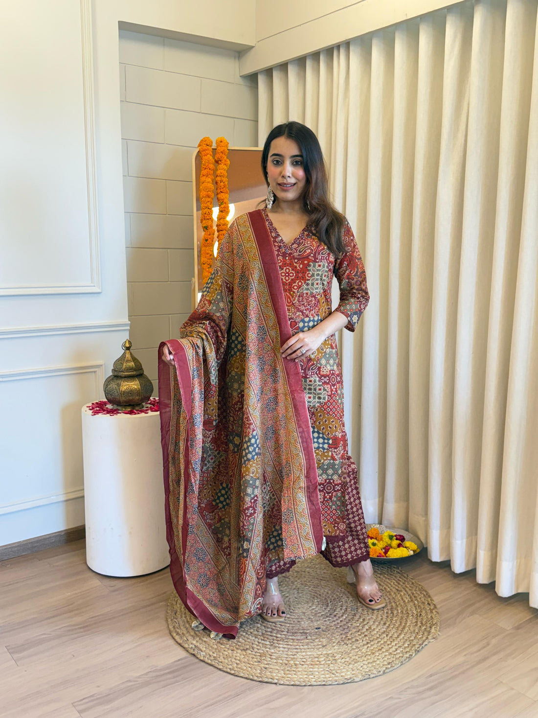 Premium Brown Pair Dupatta Set for Women – Perfect for Party, Office & Everyday Wear