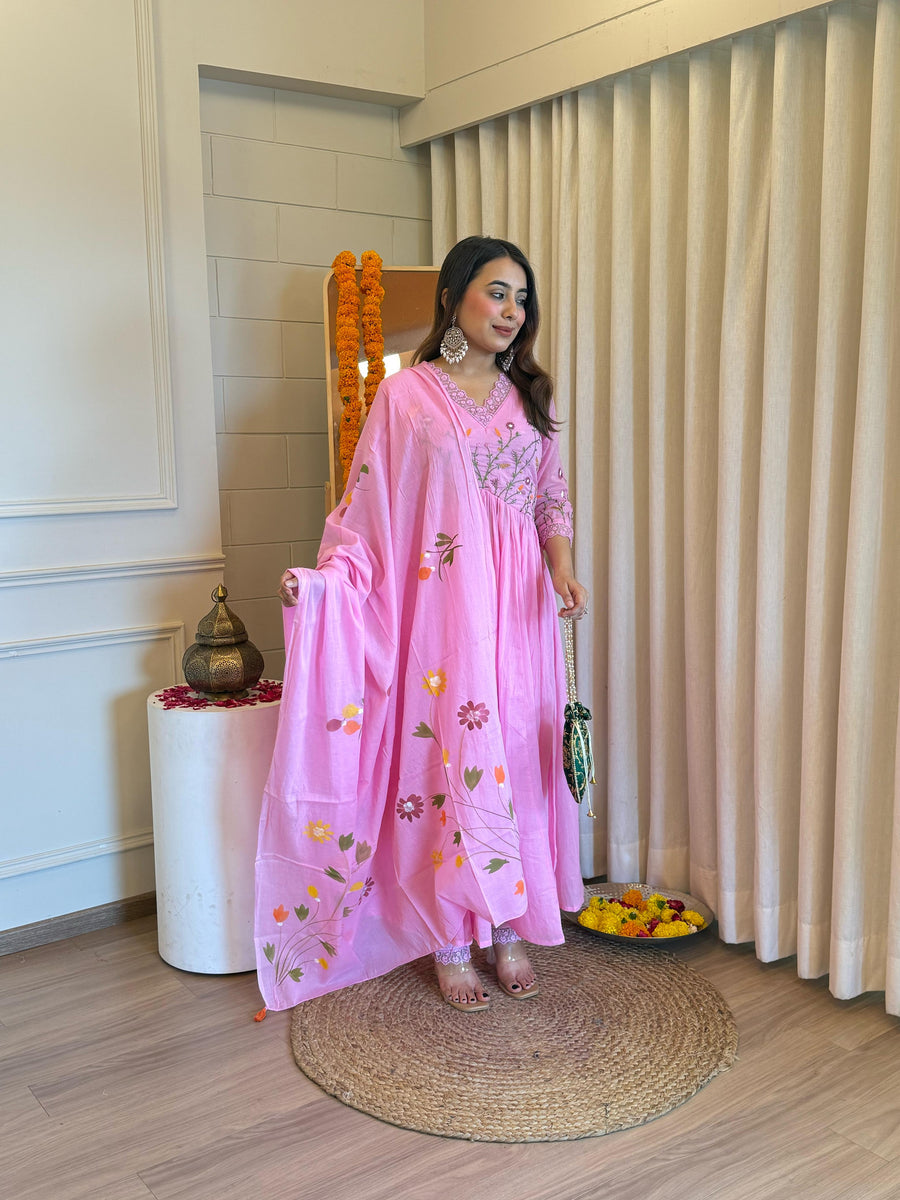Stylish Pink Dupatta Set for Women – A Charming & Versatile Ethnic Attire