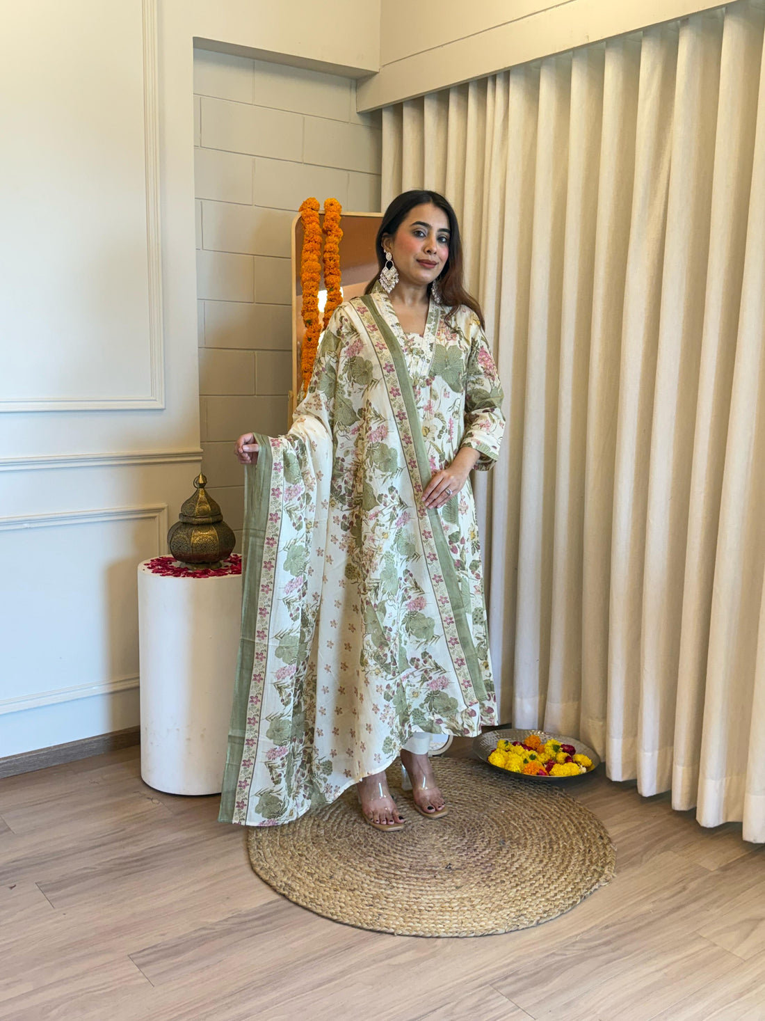 Latest Designer Green Dupatta Set for Women – Ideal for Festive and Party Wear