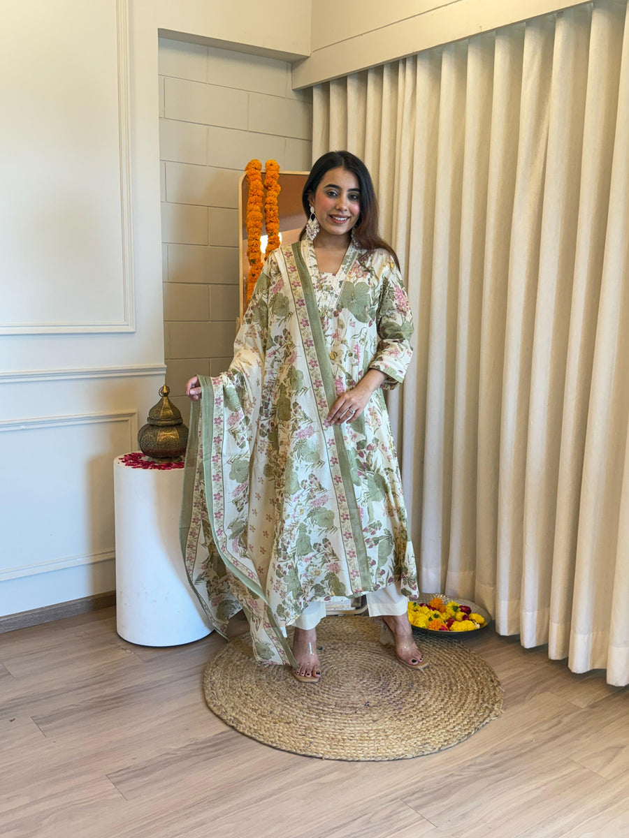 Latest Designer Green Dupatta Set for Women – Ideal for Festive and Party Wear