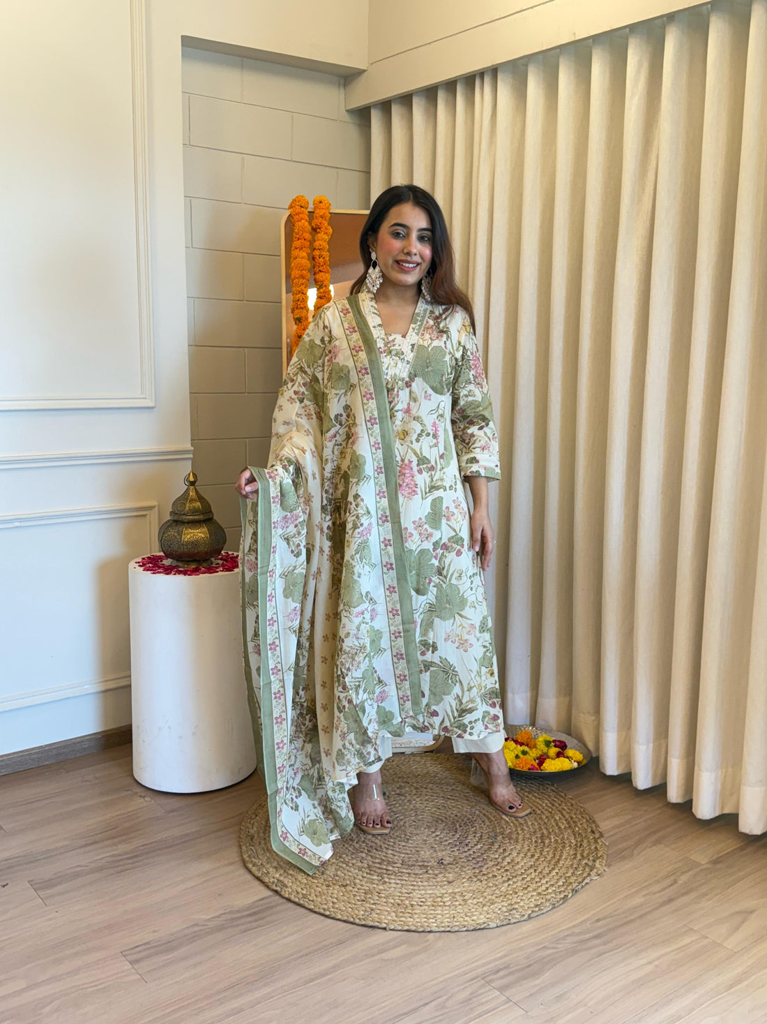 Latest Designer Green Dupatta Set for Women – Ideal for Festive and Party Wear
