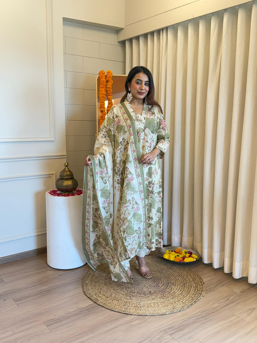 Latest Designer Green Dupatta Set for Women – Ideal for Festive and Party Wear