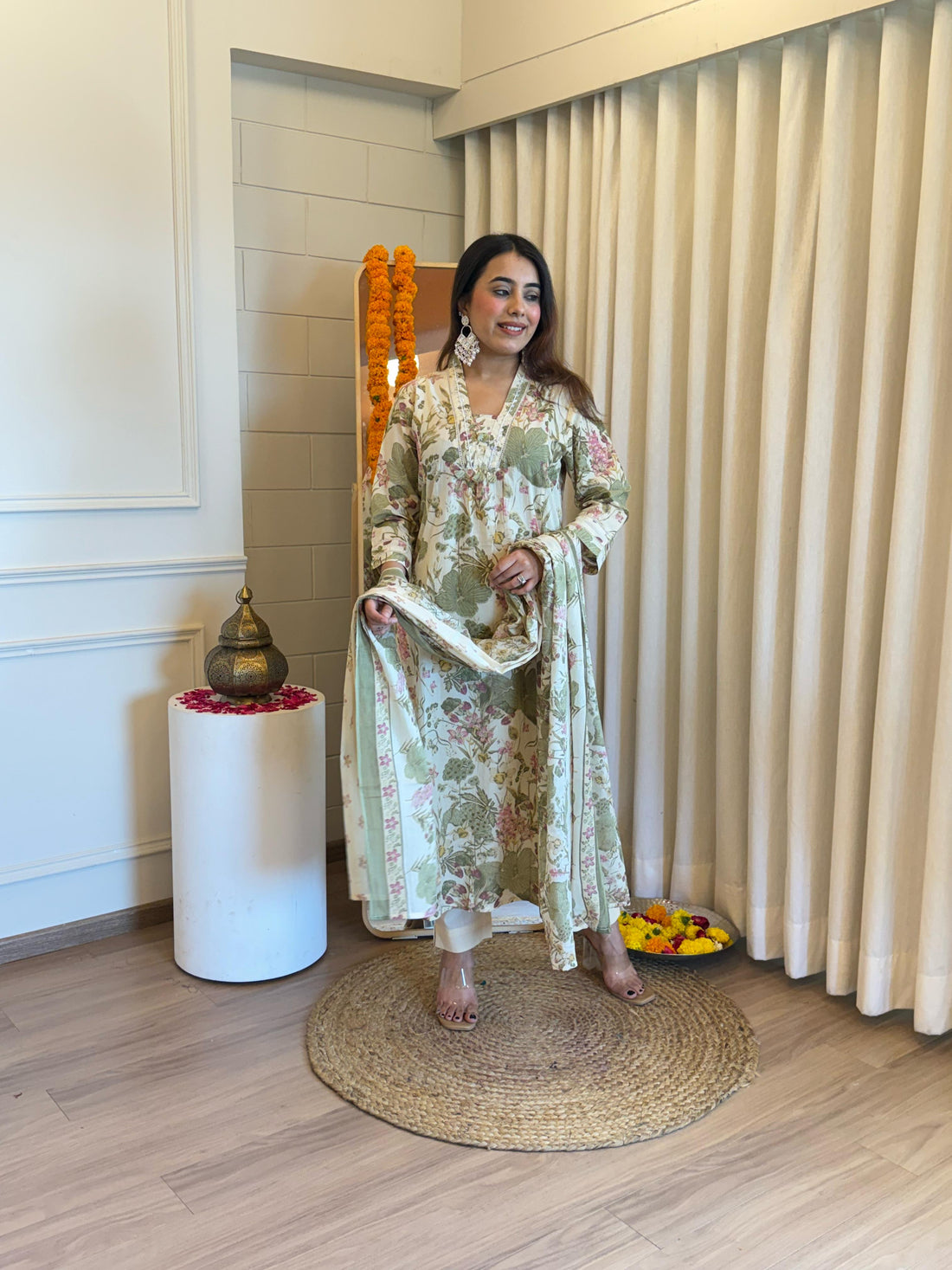 Latest Designer Green Dupatta Set for Women – Ideal for Festive and Party Wear