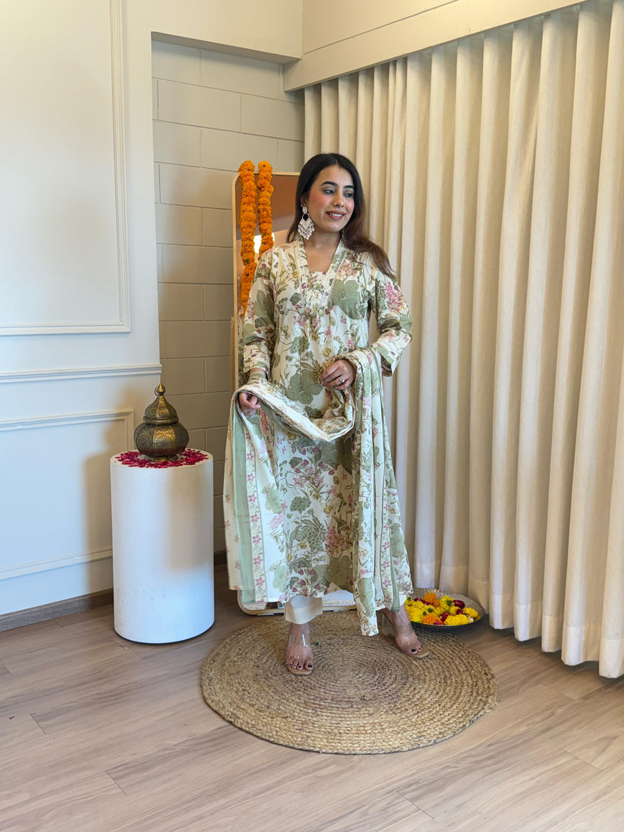 Latest Designer Green Dupatta Set for Women – Ideal for Festive and Party Wear