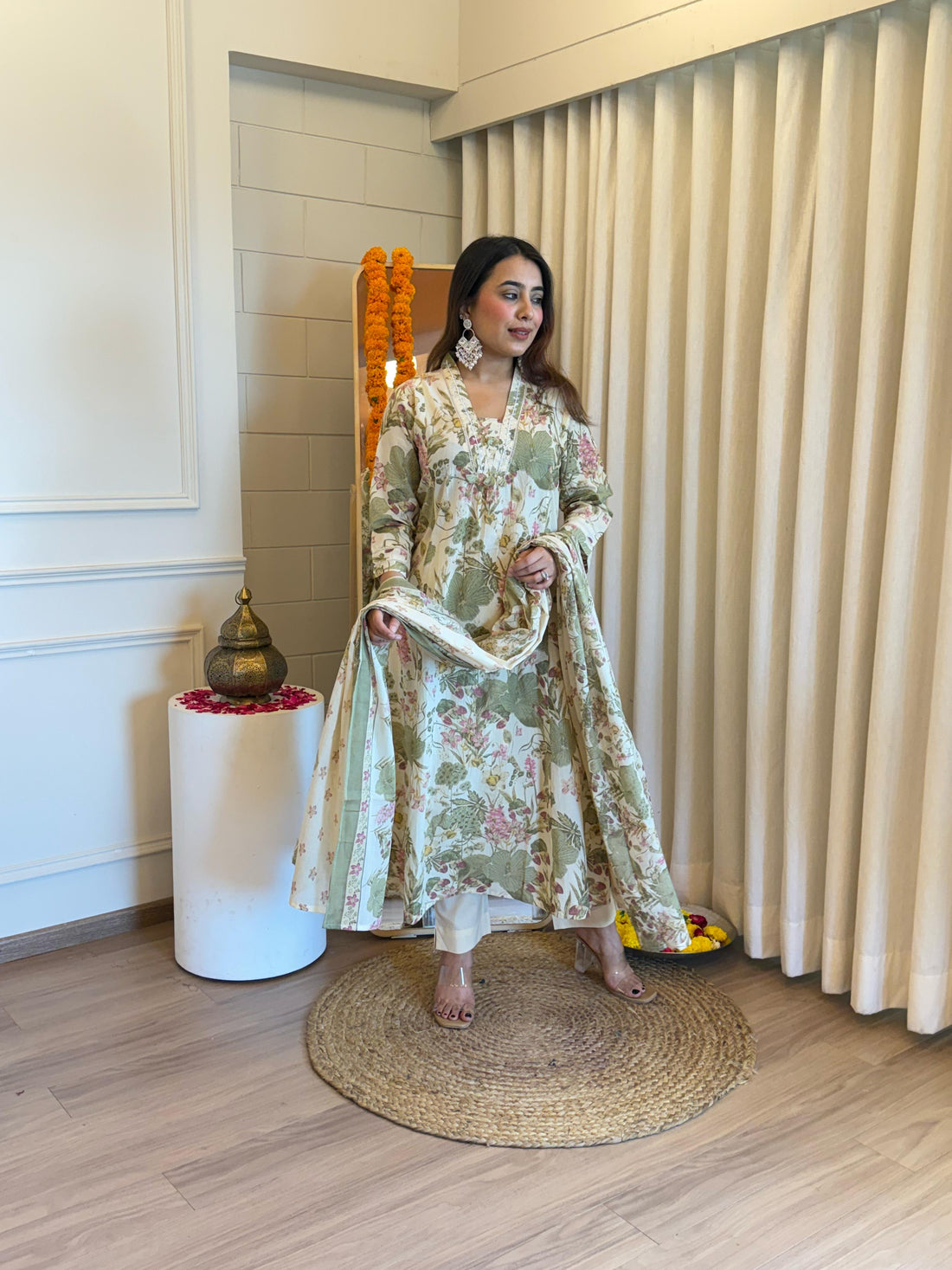 Latest Designer Green Dupatta Set for Women – Ideal for Festive and Party Wear