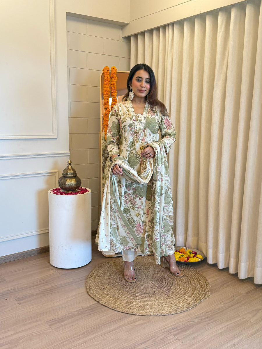 Latest Designer Green Dupatta Set for Women – Ideal for Festive and Party Wear