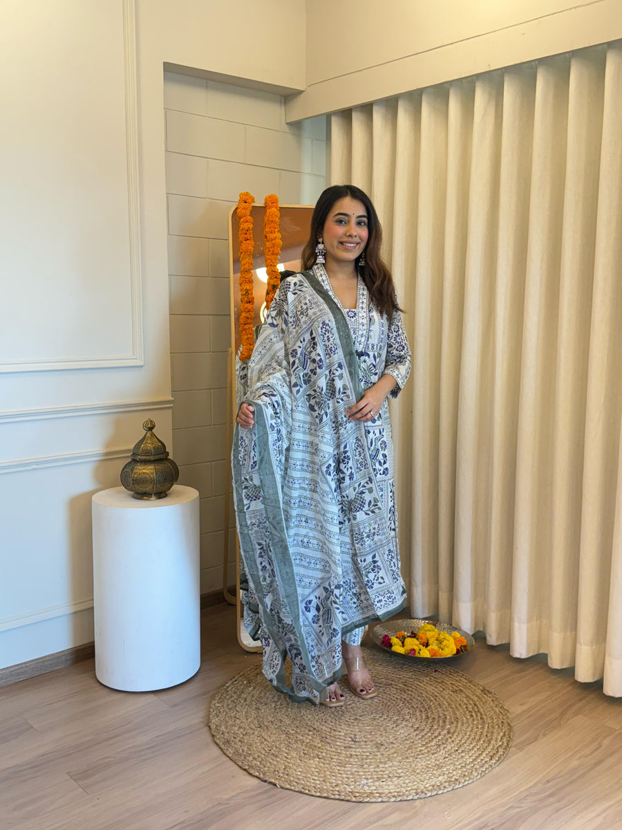 Latest Women's Grey Dupatta Set – A Modern Take on Traditional Outfits