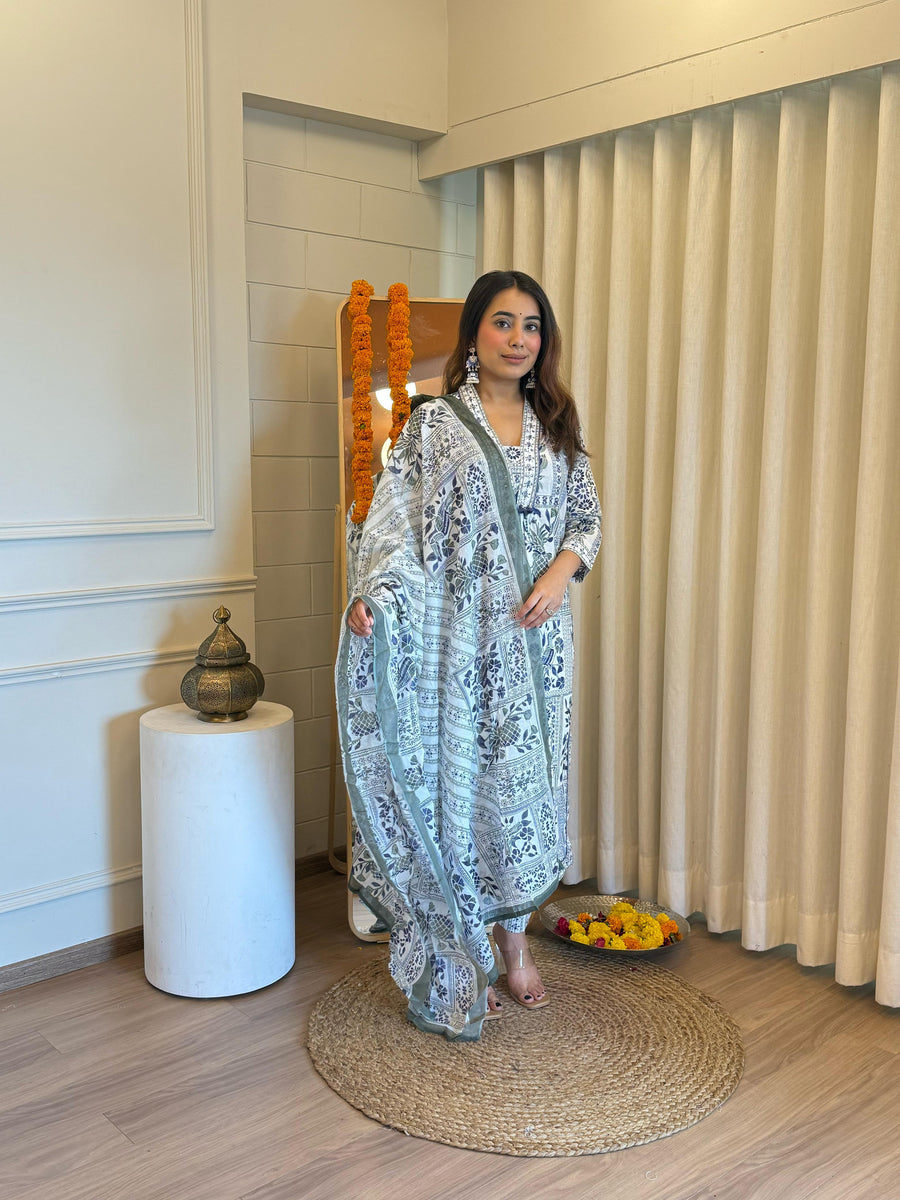 Latest Women's Grey Dupatta Set – A Modern Take on Traditional Outfits