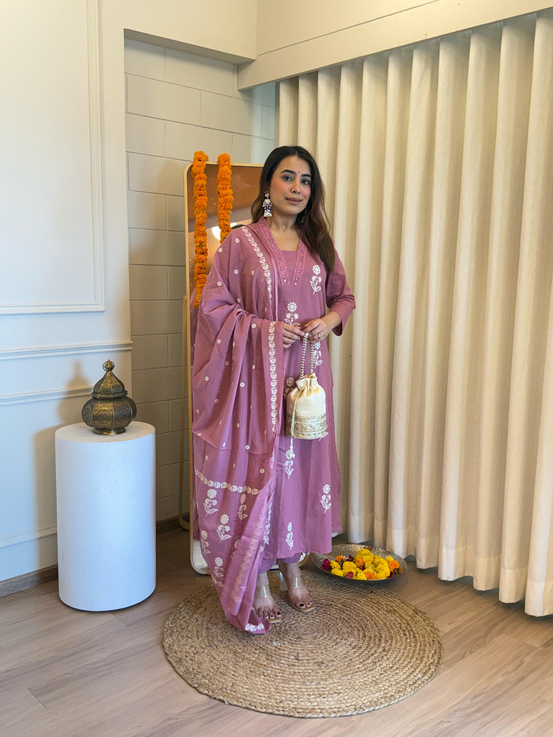 Stylish Women’s Pink Dupatta Set – Traditional Outfit with Modern Appeal