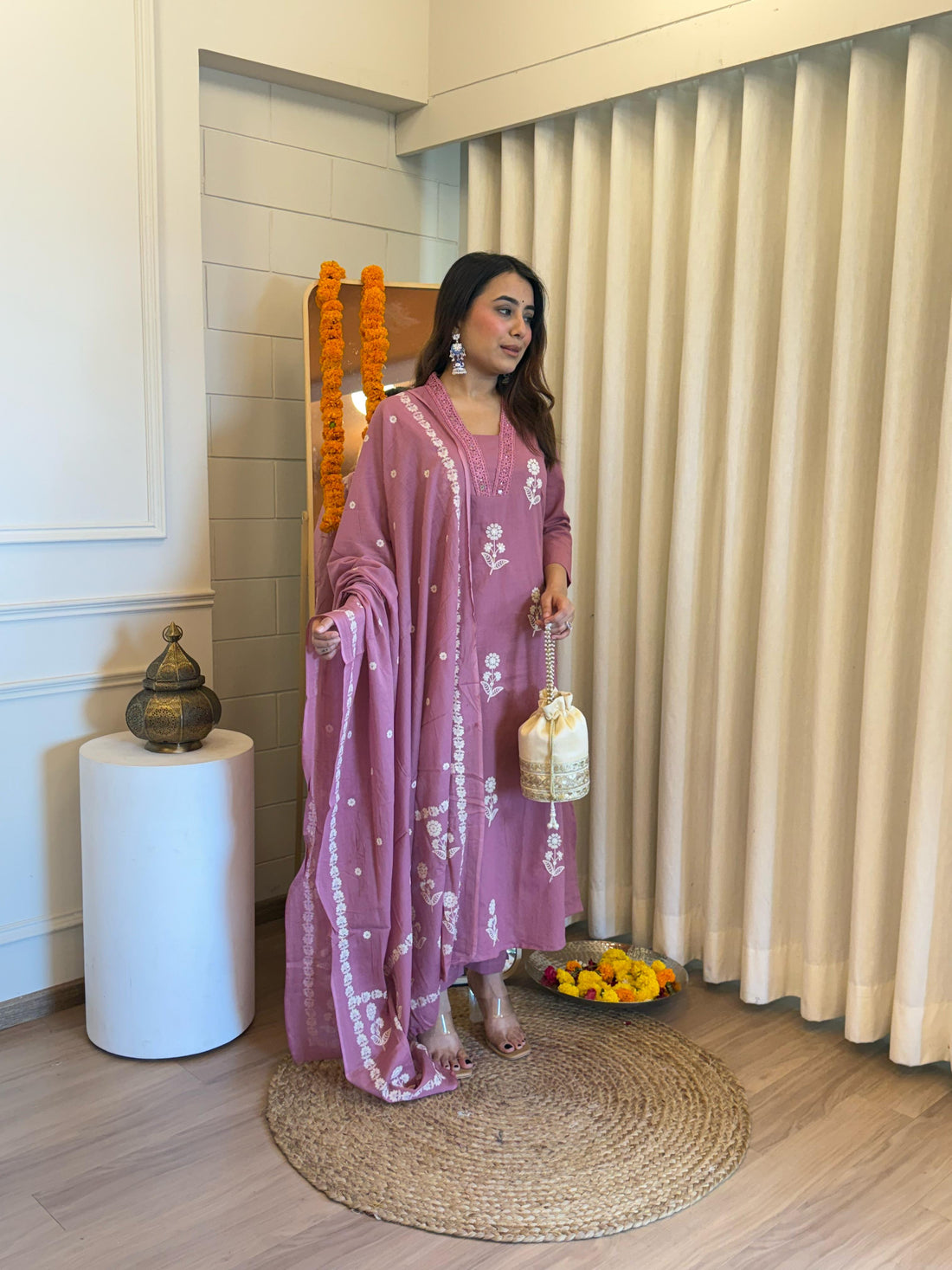 Stylish Women’s Pink Dupatta Set – Traditional Outfit with Modern Appeal