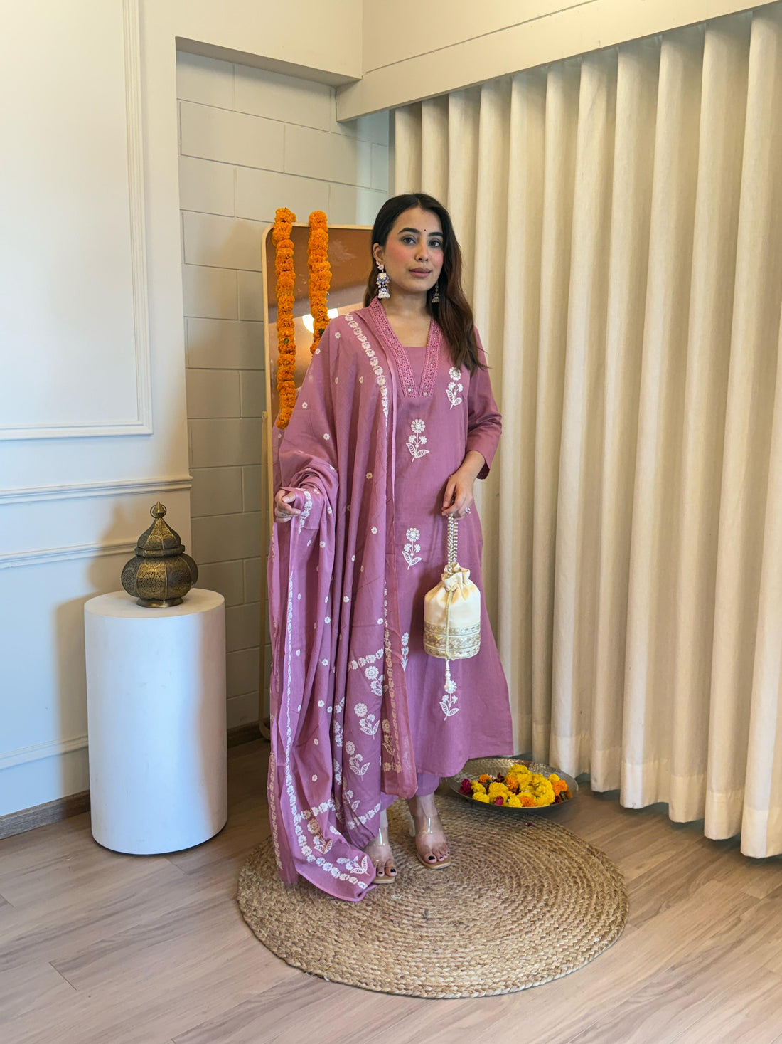 Stylish Women’s Pink Dupatta Set – Traditional Outfit with Modern Appeal