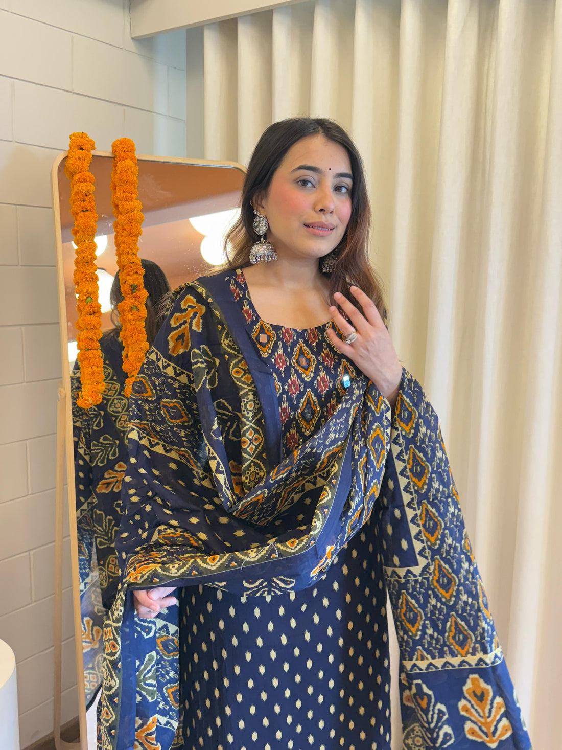 Stylish Pair of Dark Blue Dupatta Set for Women – Ideal for Festive & Wedding Wear
