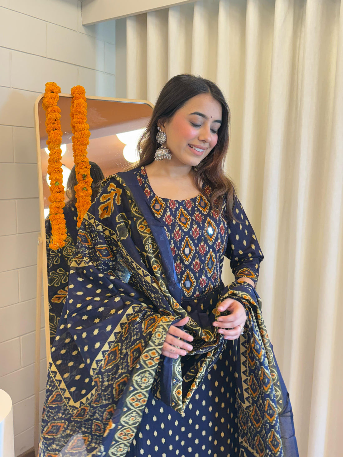 Stylish Pair of Dark Blue Dupatta Set for Women – Ideal for Festive & Wedding Wear