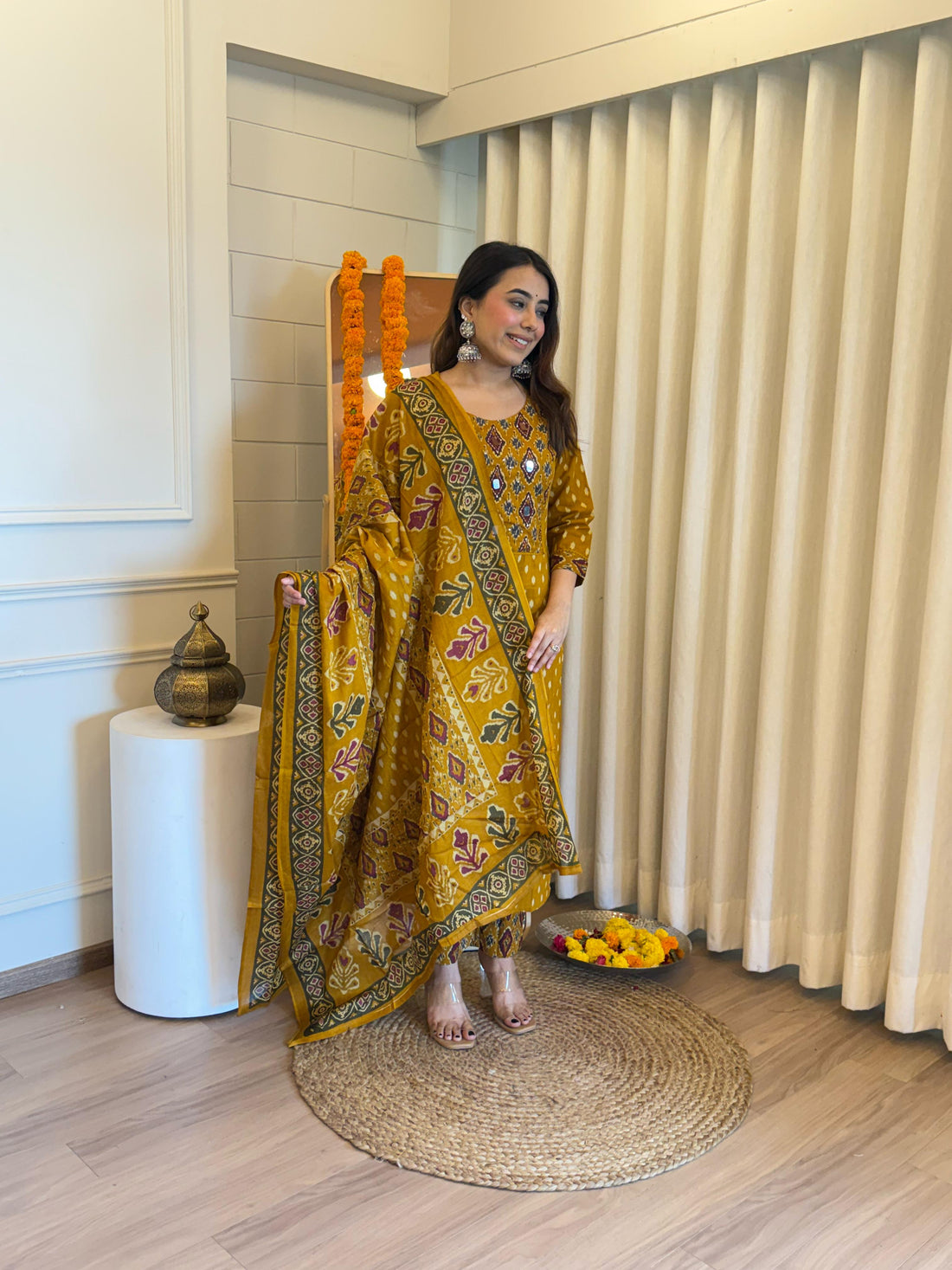 Traditional Yet Trendy Yellow Dupatta Set for Women – Ideal for Day Functions