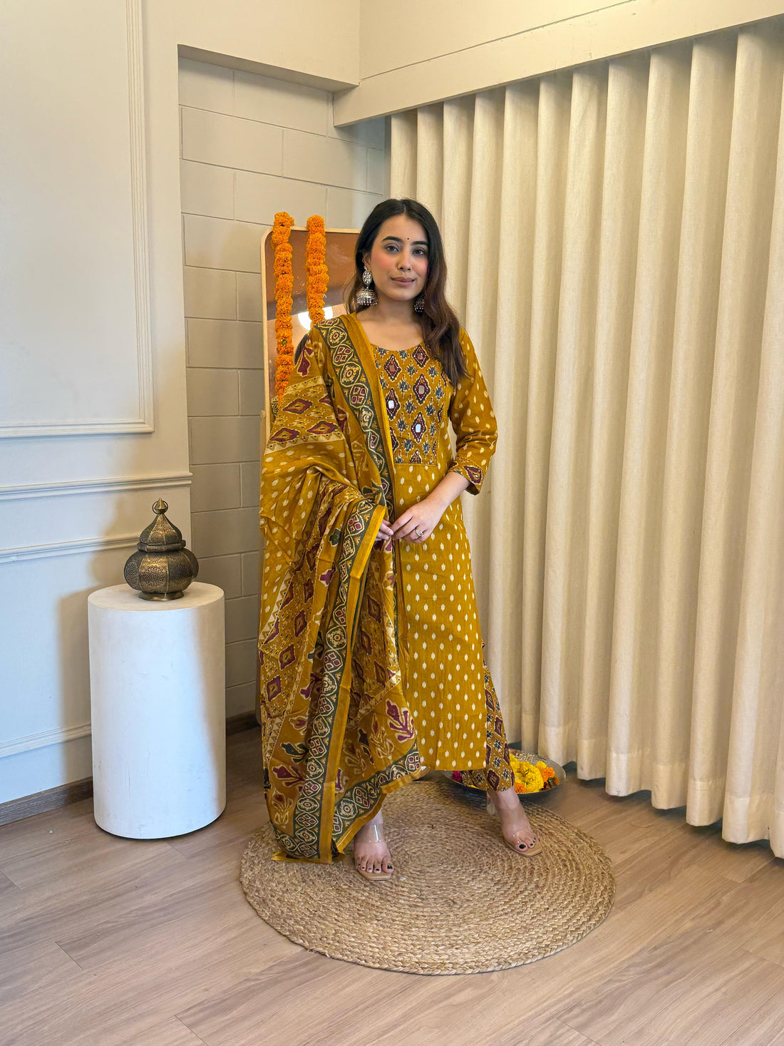 Traditional Yet Trendy Yellow Dupatta Set for Women – Ideal for Day Functions