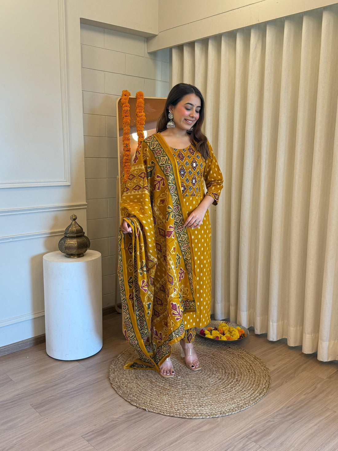 Traditional Yet Trendy Yellow Dupatta Set for Women – Ideal for Day Functions