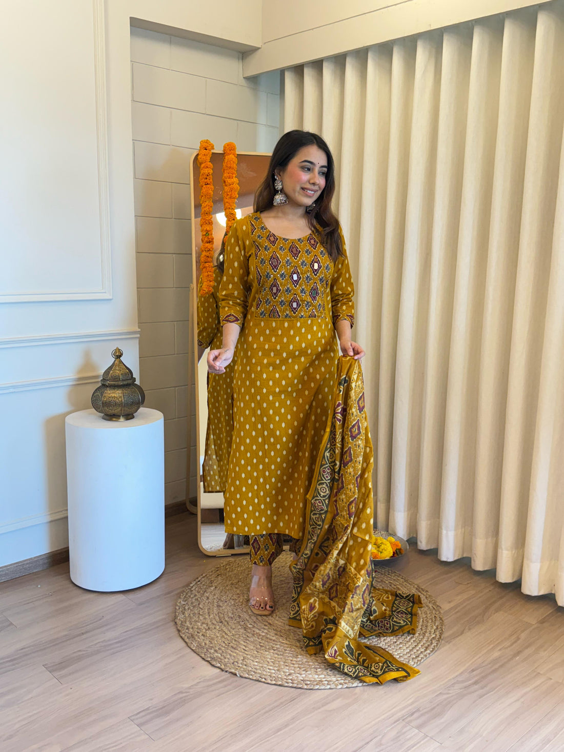 Traditional Yet Trendy Yellow Dupatta Set for Women – Ideal for Day Functions